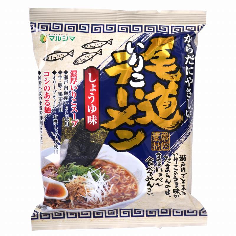 純正食品マルシマ　自然食品の通販サンショップ　瀬戸内いりこらーめん　115g（めん90g)