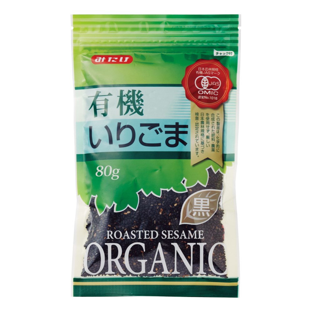 みたけ食品工業　有機栽培いりゴマ　黒　80g　自然食品の通販サンショップ