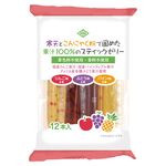 花田食品 寒天とこんにゃく粉で固めた果汁100%のスティックゼリー(りんご・ぶどう・パイン)  192g(16g×12本)