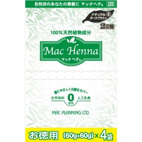 マックプランニング マックヘナ お徳用（ナチュラルダークブラウン）―6　ヘナ60g×4、インディゴ60g×4