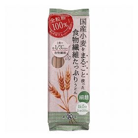 石丸製麺 国産小麦をまるごと使った食物繊維たっぷりうどん細麺 200g