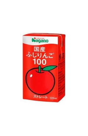 ナガノトマト 国産ふじりんご100 125ml×36